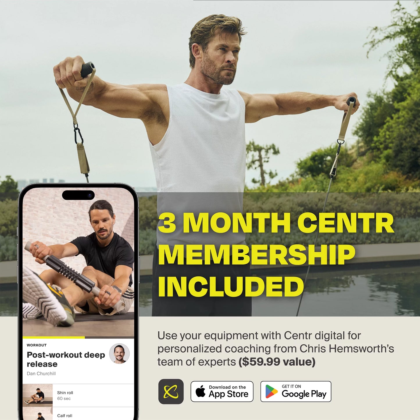 by Chris Hemsworth Recovery Kit, Targets Sore Muscles, 6-Piece Set with 3-Month Membership
