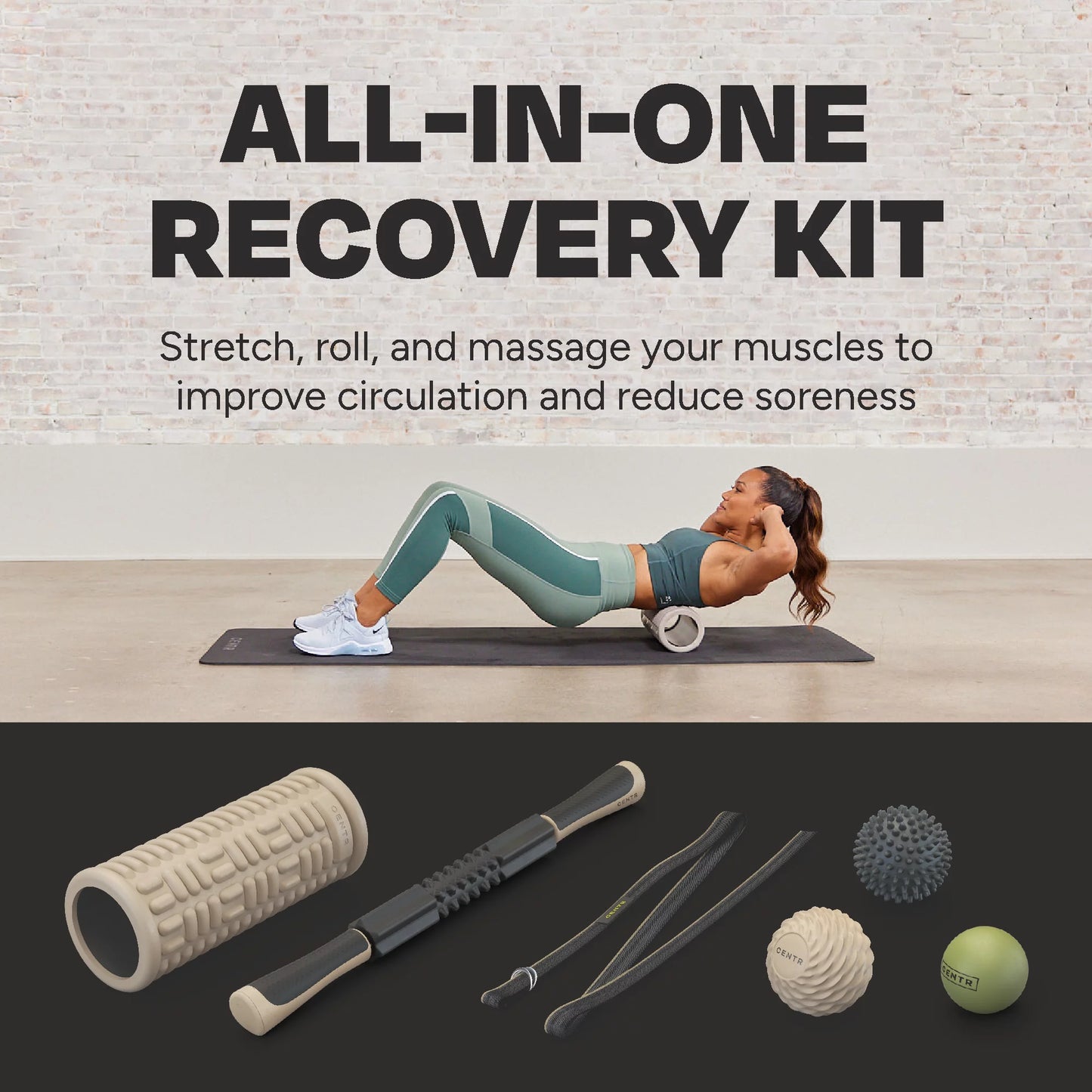by Chris Hemsworth Recovery Kit, Targets Sore Muscles, 6-Piece Set with 3-Month Membership