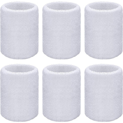 6 Pieces Wrist Sweatbands Sports Wristbands for Football Basketball, Running Athletic Sports Black