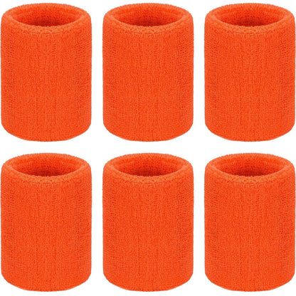 6 Pieces Wrist Sweatbands Sports Wristbands for Football Basketball, Running Athletic Sports Black
