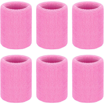 6 Pieces Wrist Sweatbands Sports Wristbands for Football Basketball, Running Athletic Sports Black